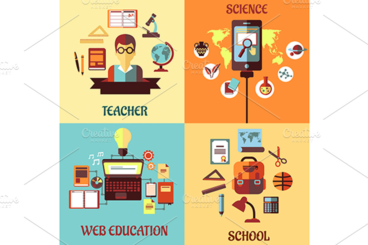 Flat concept web education, an Outline Icon by Vector Tradition (Photo 1 of 3)