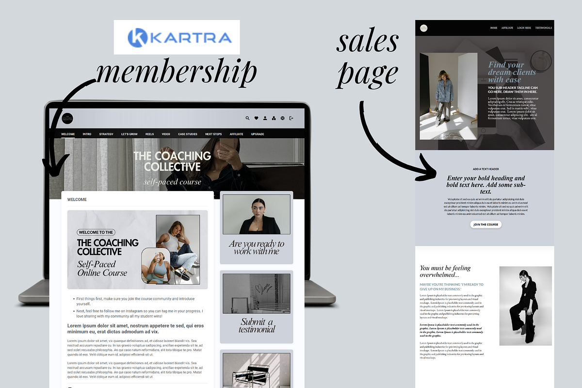 Kartra Coaching Membership Template, a Landing Page Template by Solana Creative Co. (Photo 2 of 12)