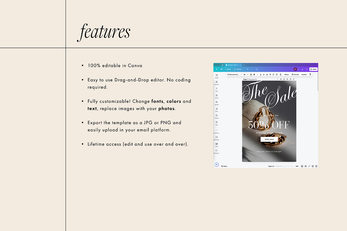 Modern Jewelry Email Template Bundle, an Email Template by KikiBunnyCreative (Photo 10 of 13)