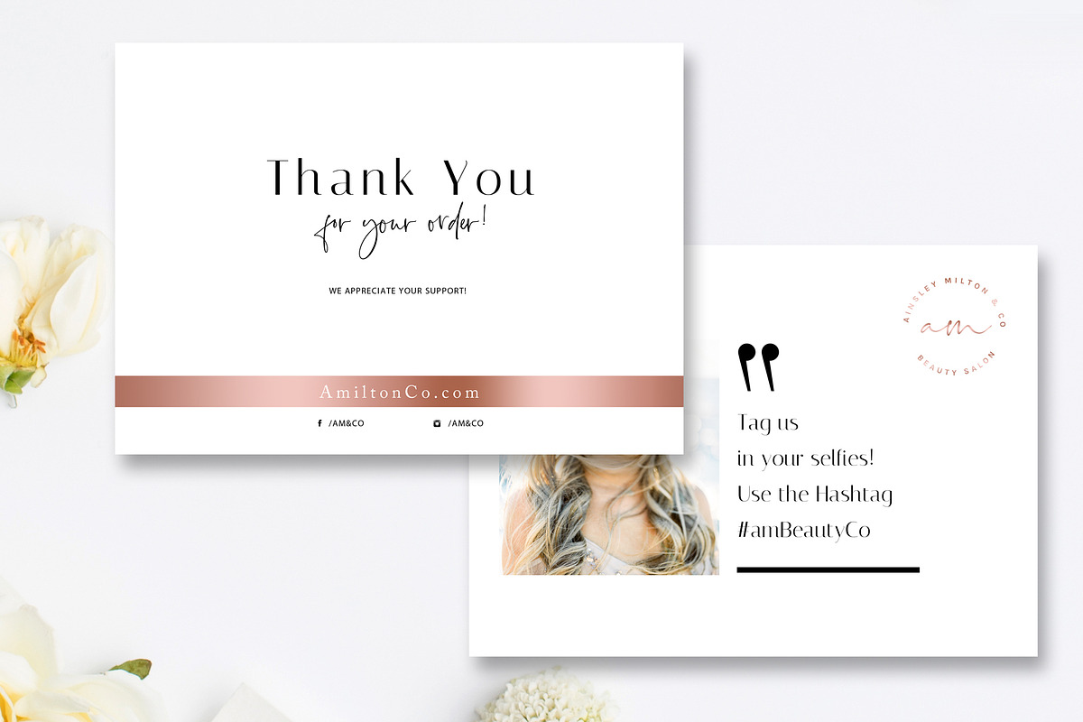 Beauty Thank You Card Template, a Card Template by Marham Labeling Co (Photo 1 of 4)