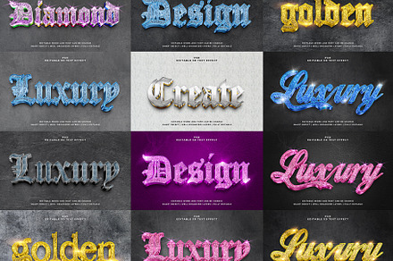 12 Best Luxury 3d Text Effect Bundle