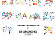 Statistics & Data Analysis Set 01, a Technology Illustration by AndriiStore (Thumbnail 1 of 11)