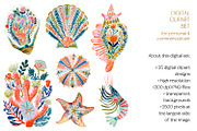 Tropical Folk Art Reef Clipart, a Decorative Illustration by The Dutch Lady Designs (Thumbnail 9 of 10)