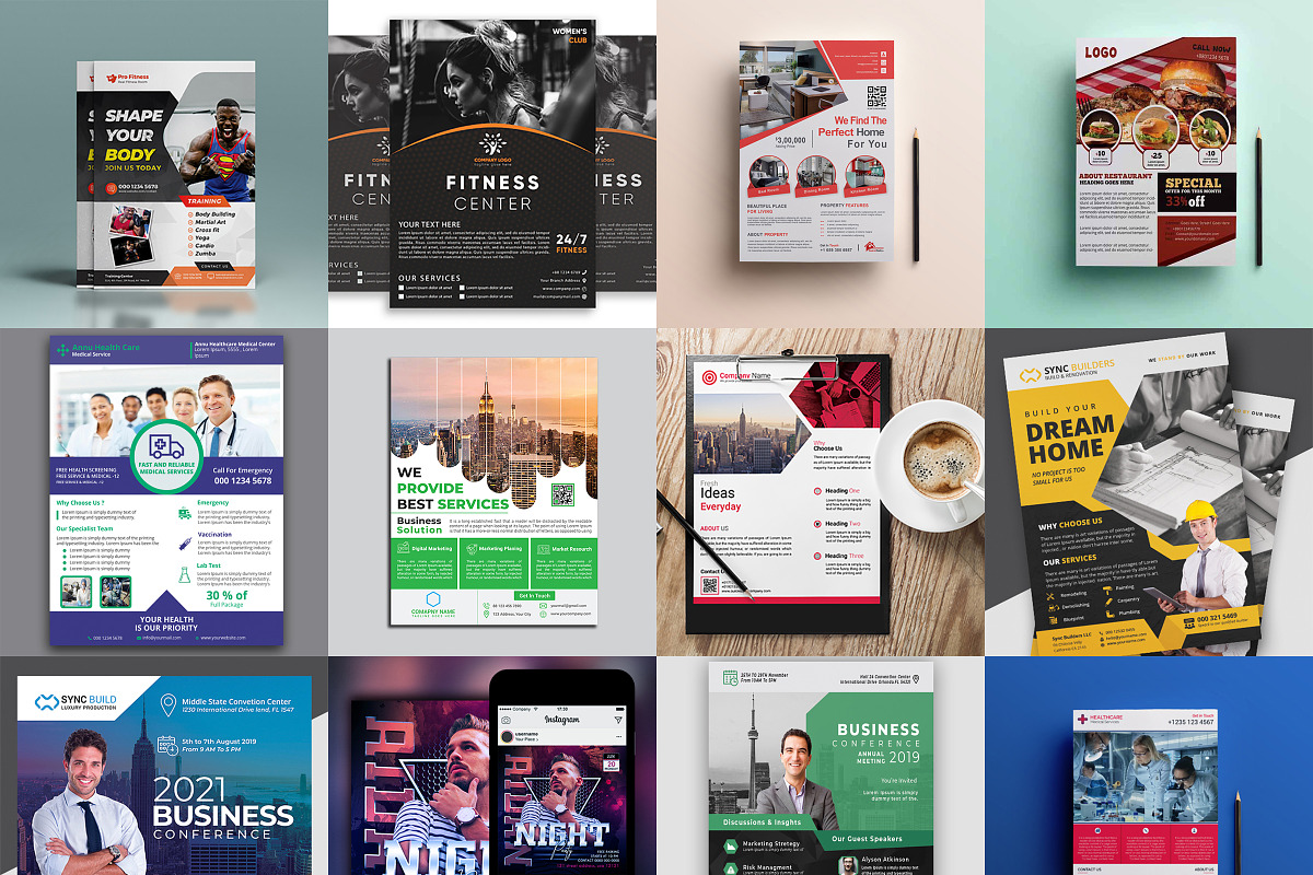 120 Flyer Templates Bundle, a Flyer Template by CodeGrape (Photo 10 of 11)