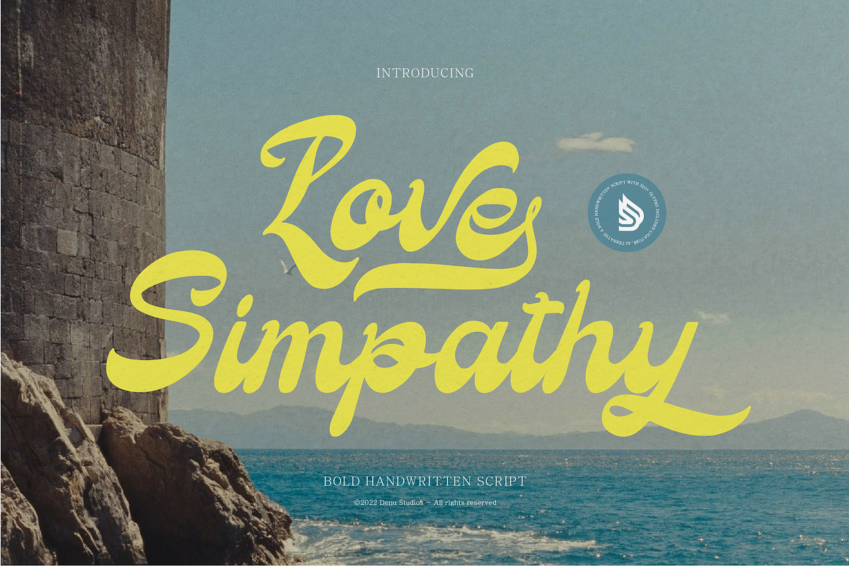 Love Simpathy | Bold Handwritten, a Script Font by Denustudios (Photo 1 of 12)