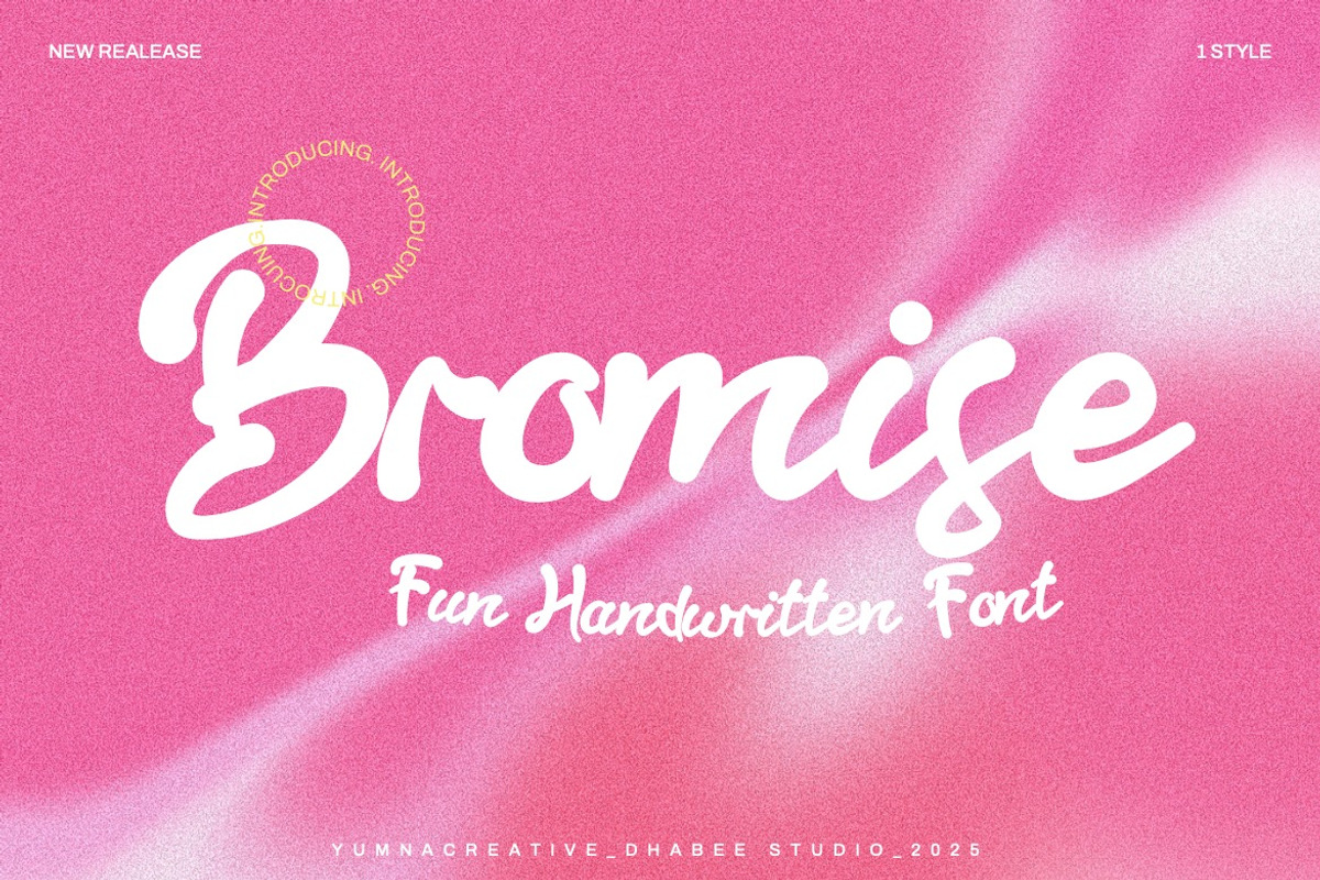 Bromise - Fun Handwritten Font, a Script Font by Dhabee (Photo 1 of 15)
