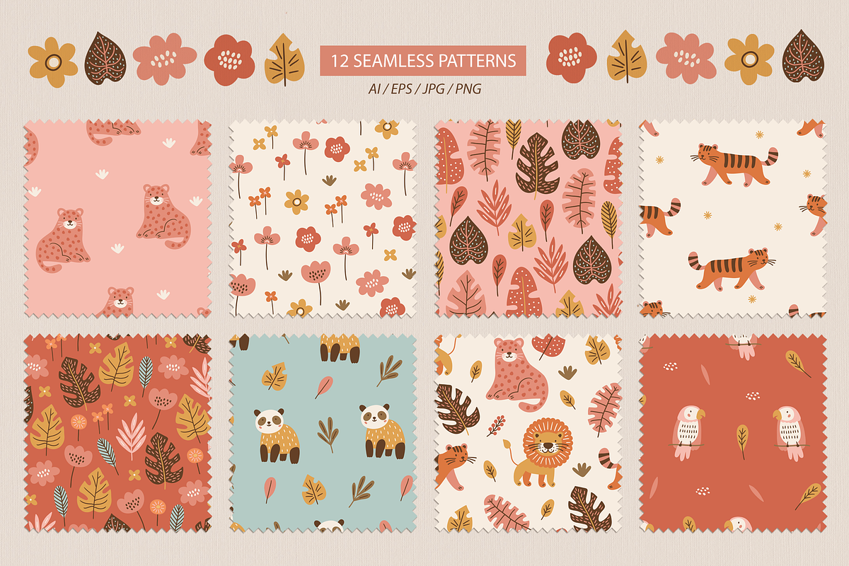 Jungle Friends Kit, an Animal Illustration by miumiu (Photo 3 of 15)