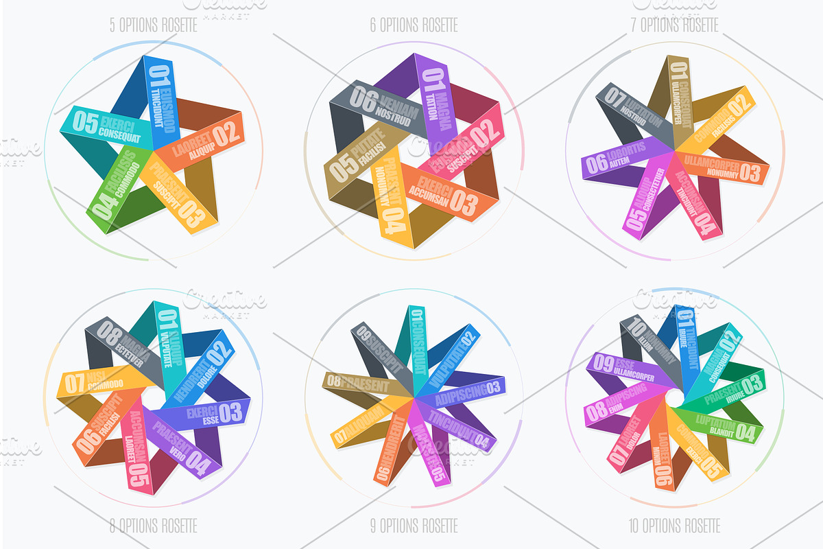 Circular diagram template with 5-10, an Illustration by RevelStockart