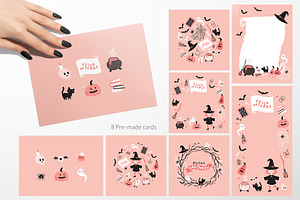 Pink Witch Pattern And Print