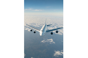 Passenger airplane flying above, a Transportation Photo by Lermont51
