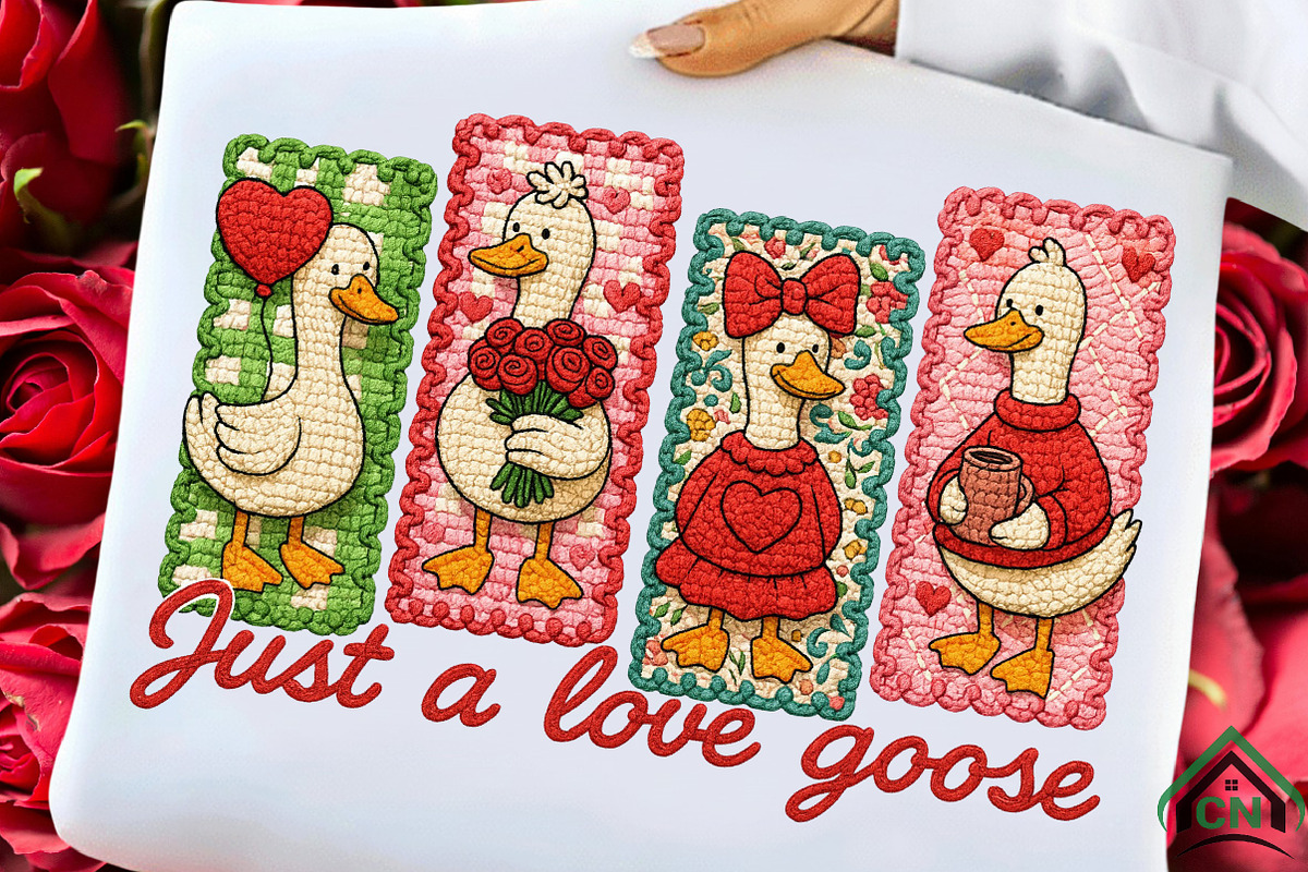 Faux Yarn Valentine Goose Coquette, an Illustration by Craft Nest (Photo 3 of 7)