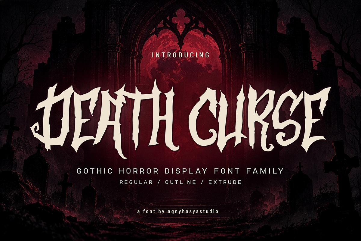 Death Curse - Gothic Horror Font, a Blackletter Font by agnyhasyastudio (Photo 1 of 17)