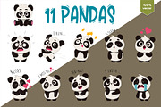 11 Cute Cartoon Pandas. T-Shirt, an Animal Illustration by KENO Mascots (Thumbnail 3 of 3)