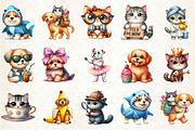 Quirky Dog and Cat Clipart, an Illustration by Rose Art (Thumbnail 2 of 7)