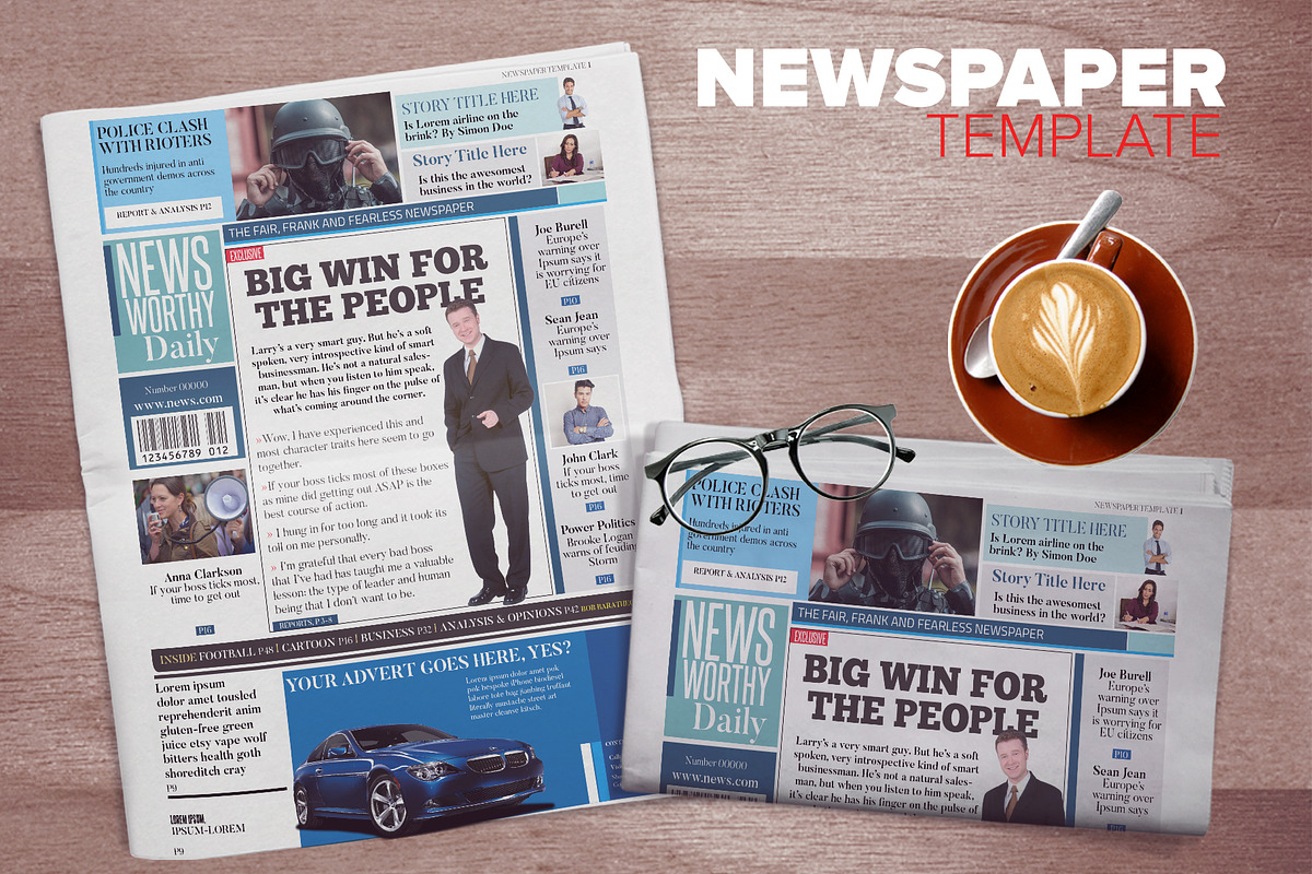 Newspaper Template, a Templates & Theme by Red Cactus Creative (Photo 1 of 14)
