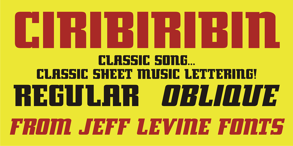 Ciribiribin JNL, a Slab Serif Font by Jeff Levine Fonts