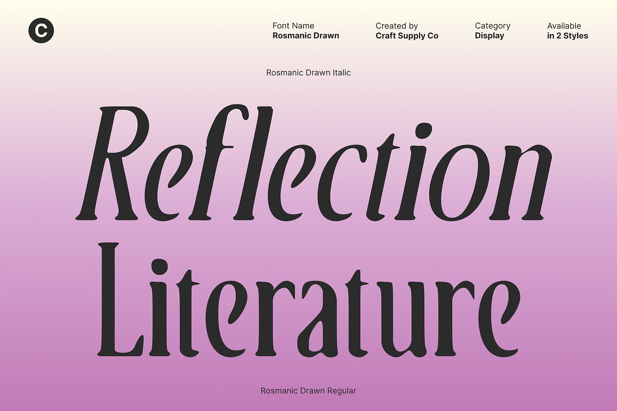 Rosmanic Drawn, a Serif Font by Craft Supply Co. (Photo 3 of 8)