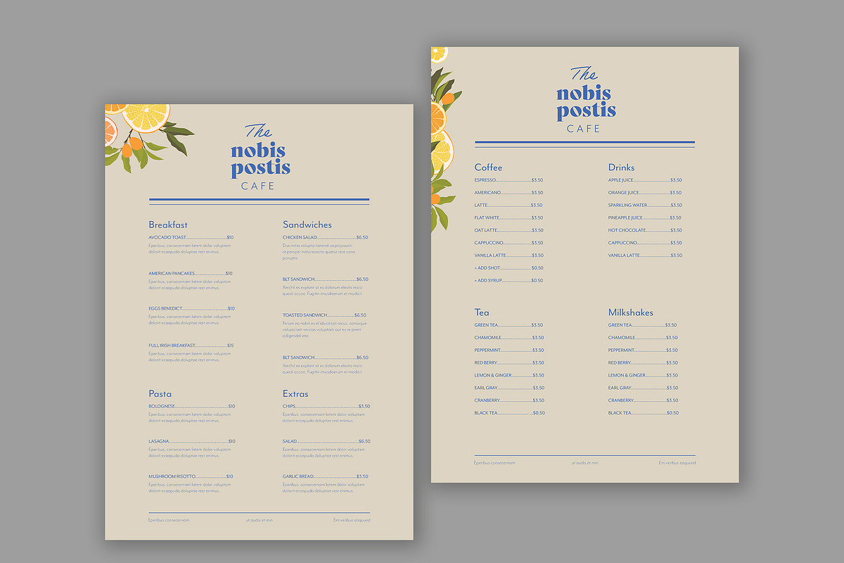 Minimal Menu Layout, a Templates & Theme by wavebreak | Creative Market