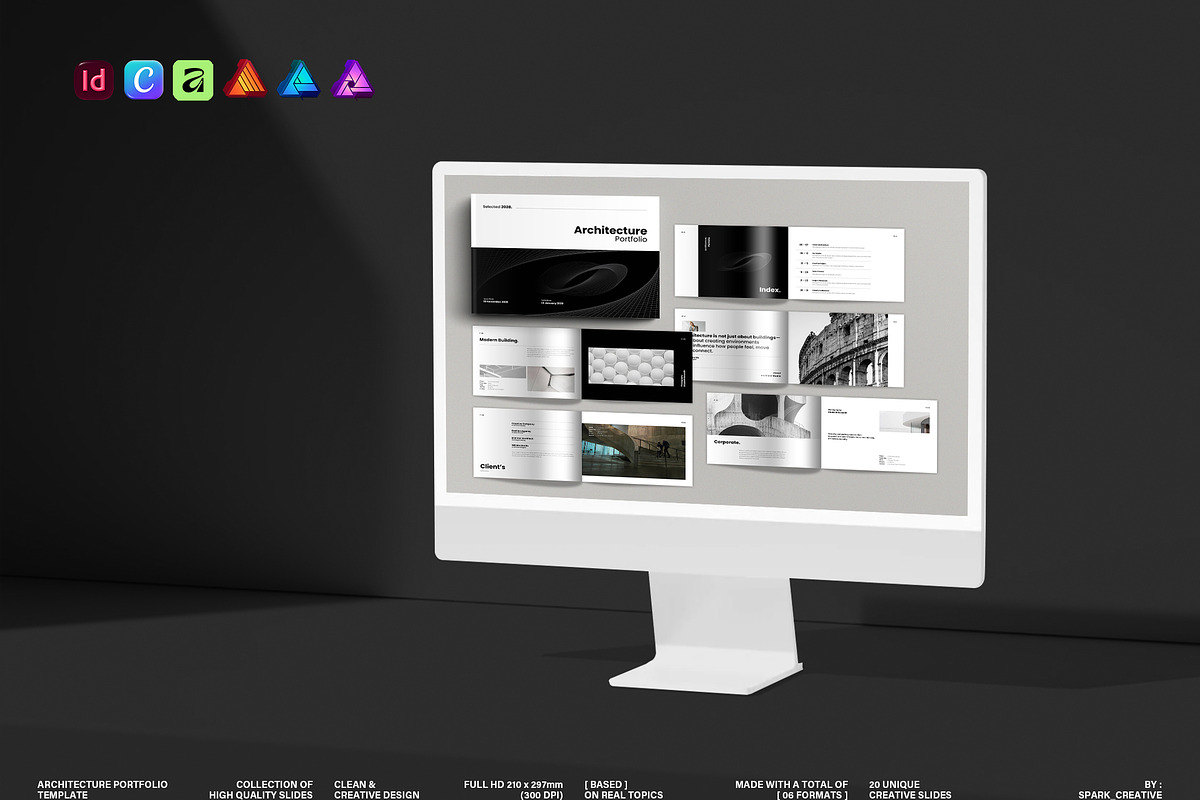 Architecture Portfolio Template, a Brochure Template by Spark_Creative (Photo 2 of 25)