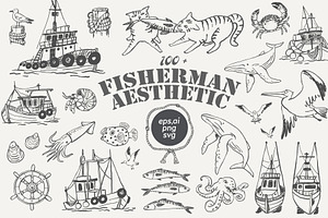 Vintage Coastal Sketches Bundle, an Outline Icon by Anastasiya Klempach