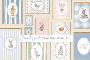 Vintage Nursery Prints Bundle - 140