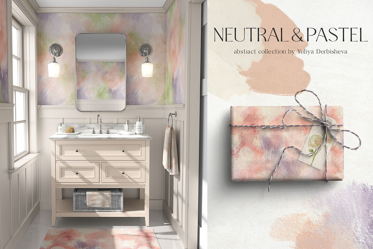 Neutral pastel background flowers, a Background Graphic by Yuliya Derbisheva (Photo 3 of 17)