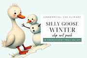 Silly Goose Winter Clipart PNG, an Object Graphic by Printable Pretty Studio (Thumbnail 5 of 5)