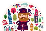 Illustrations with London symbols, a Decorative Illustration by MoleskoStudio (Thumbnail 7 of 9)