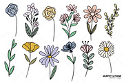 Wildflower Clipart Flowers with Stem, a Graphic by Murphy & Frank (Thumbnail 2 of 4)