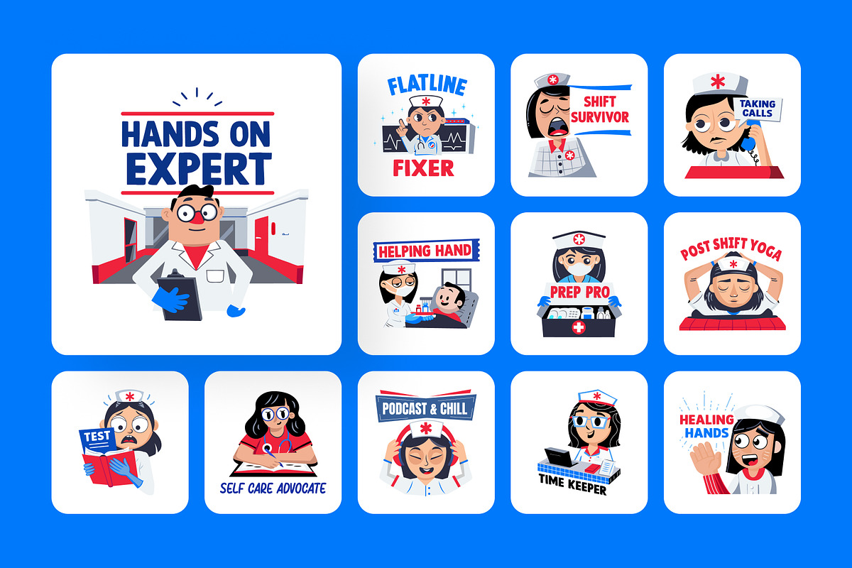 Animated Nurse Stickers Collection, an Emoji Icon by Prosymbols (Photo 3 of 5)