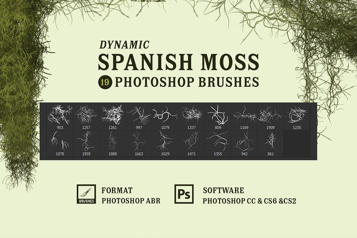 Spanish Moss Photoshop Brushes, a Brush Add-On by Mohamed Saber (Photo 5 of 5)