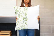Black Model Holding Pillow Mockup, a Product Mockup by JENLYNN Stock Shop (Thumbnail 2 of 4)