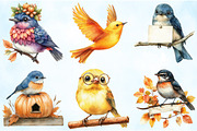 Positive Whimsical Fall Birds PNG, an Illustration by Craft Nest (Thumbnail 3 of 5)