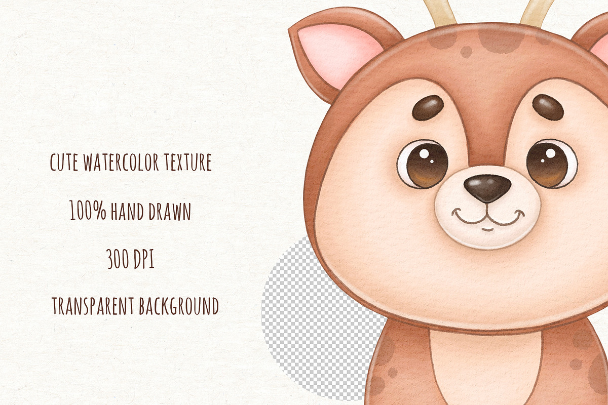 Watercolor Woodland Animals Clipart, an Animal Illustration by ekossa_art (Photo 5 of 6)