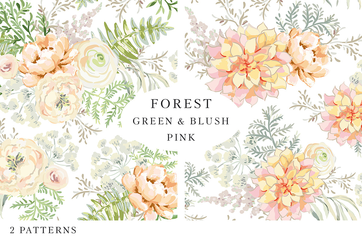 Forest Green & Blush Pink, an Object Illustration by OJardin (Photo 8 of 9)