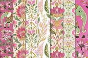 Vibrant Pink & Green Indian Patterns, a Pattern Graphic by Maishop (Thumbnail 3 of 3)