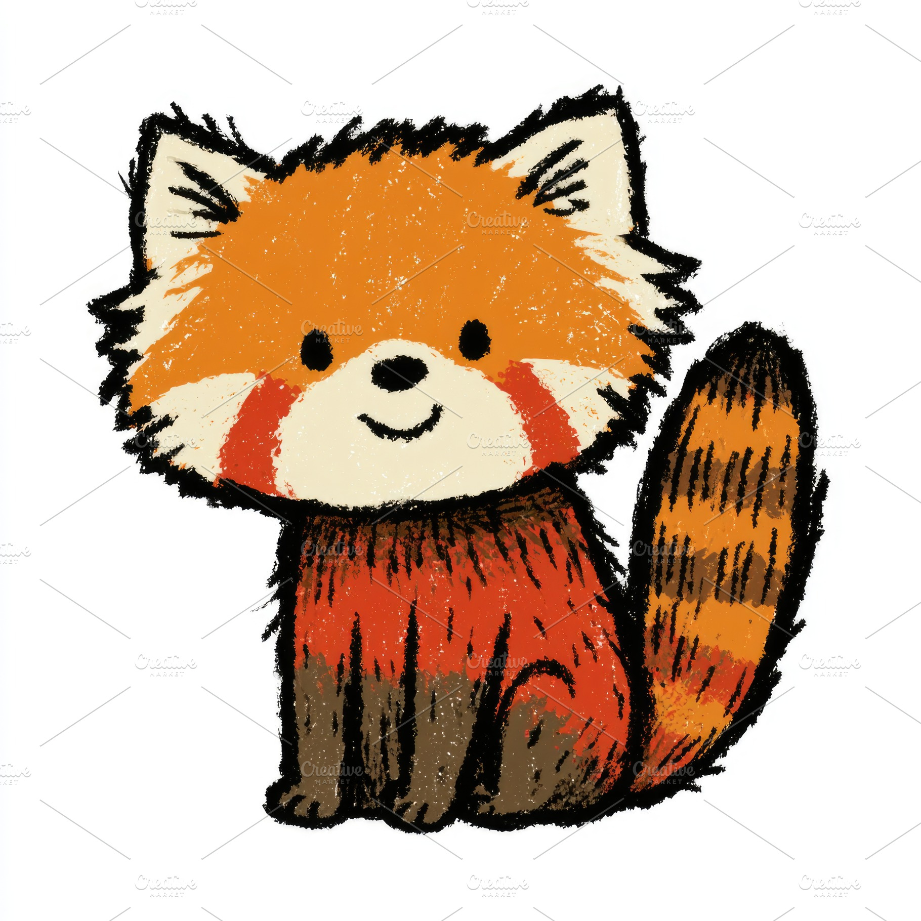 Cute red panda doodle illustration, an Animal Photo by José Manuel Gelpi