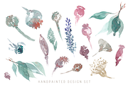 Watercolor plants & herbal elements., a Decorative Illustration by Re_Margarita_Art (Thumbnail 3 of 12)