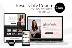 Life Coach Canva Website Template