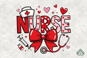 Coquette Nurse Valentine PNG, an Illustration by Craft Nest