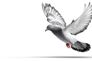 Pigeon in flight with wings spread, an Animal Photo by MistyDay