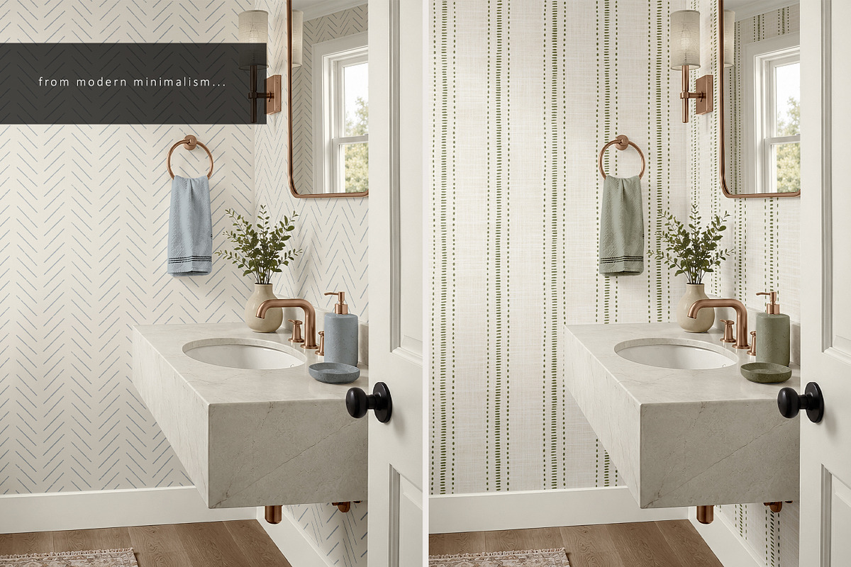 Elegant Bathroom Wallpaper Mockup, a Household Mockup by LinnestCreative (Photo 7 of 8)