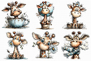 Cute Stylish giraffe clipart, an Illustration by Libby Wishes (Thumbnail 6 of 7)