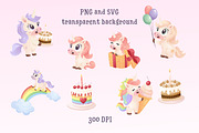 Unicorn Party Clipart, an Object Illustration by Bielousova Art (Thumbnail 2 of 4)