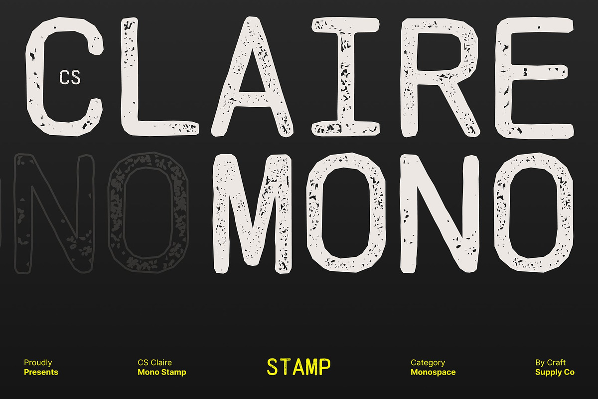 CS Claire Mono Stamp, a Sans Serif Font by Craft Supply Co. (Photo 1 of 8)