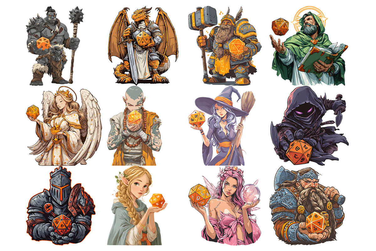 DND Dice Clipart, an Illustration by stickermadness (Photo 2 of 4)