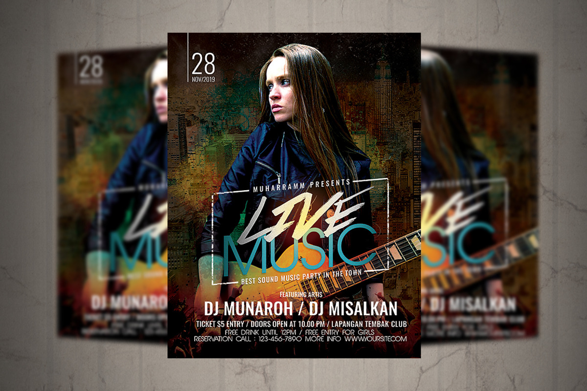 Live Music Rock Flyer / Poster, a Flyer Template by Septian