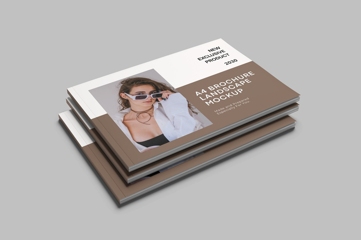 A4 Landscape Brochure Mockup, a Books & Magazine Mockup by AndikaGraphic (Photo 6 of 6)