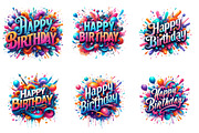 Happy Birthday Png Bundle, a Seasonal Illustration by DreamArtGraphic (Thumbnail 2 of 4)