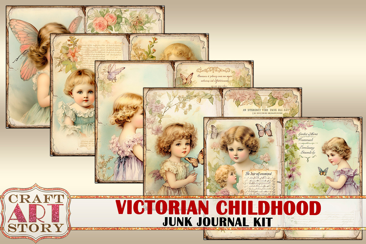 Victorian Children Journal Pages, a Person Illustration by CraftArtStory (Photo 2 of 5)
